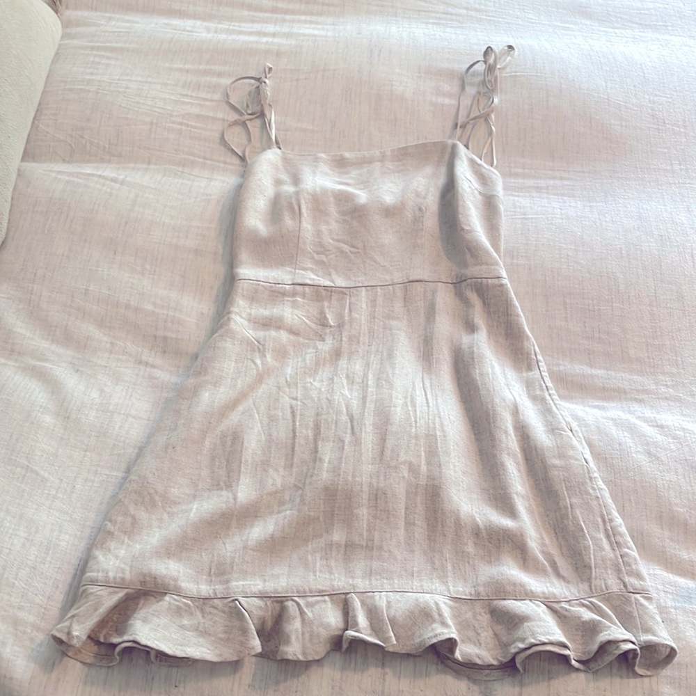 Abercrombie linen tan dress